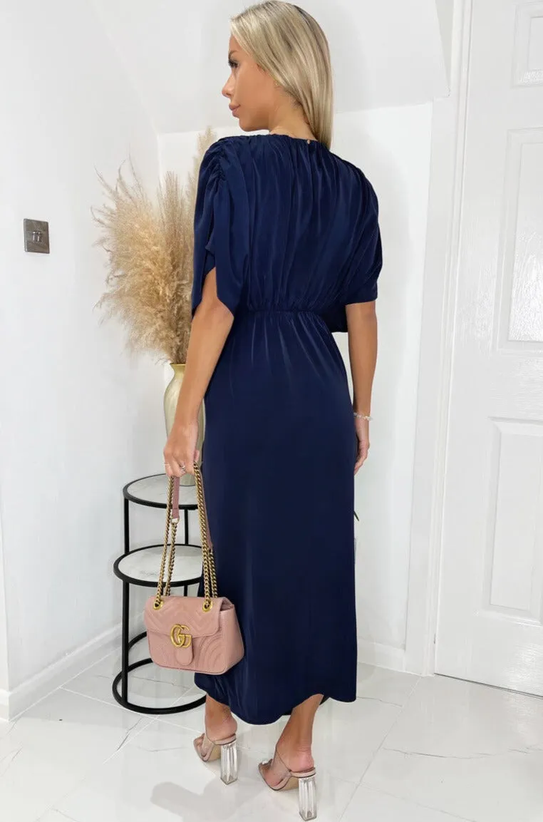 AX Paris Millie Navy Batwing Detail Dress sold by Va Va Voom product image thumbnail 2