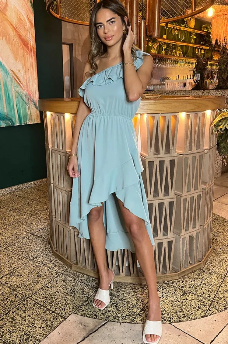 AX Paris Briella Duck Egg One Shoulder Dress sold by Va Va Voom