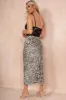 AX Paris Celia Leopard Print Satin Skirt sold by Va Va Voom