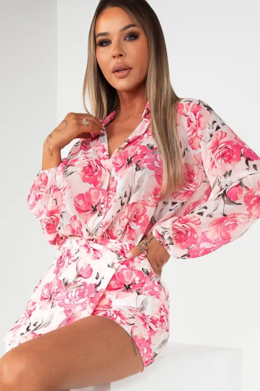 Blakelyn Pink Floral Shirt sold by Va Va Voom