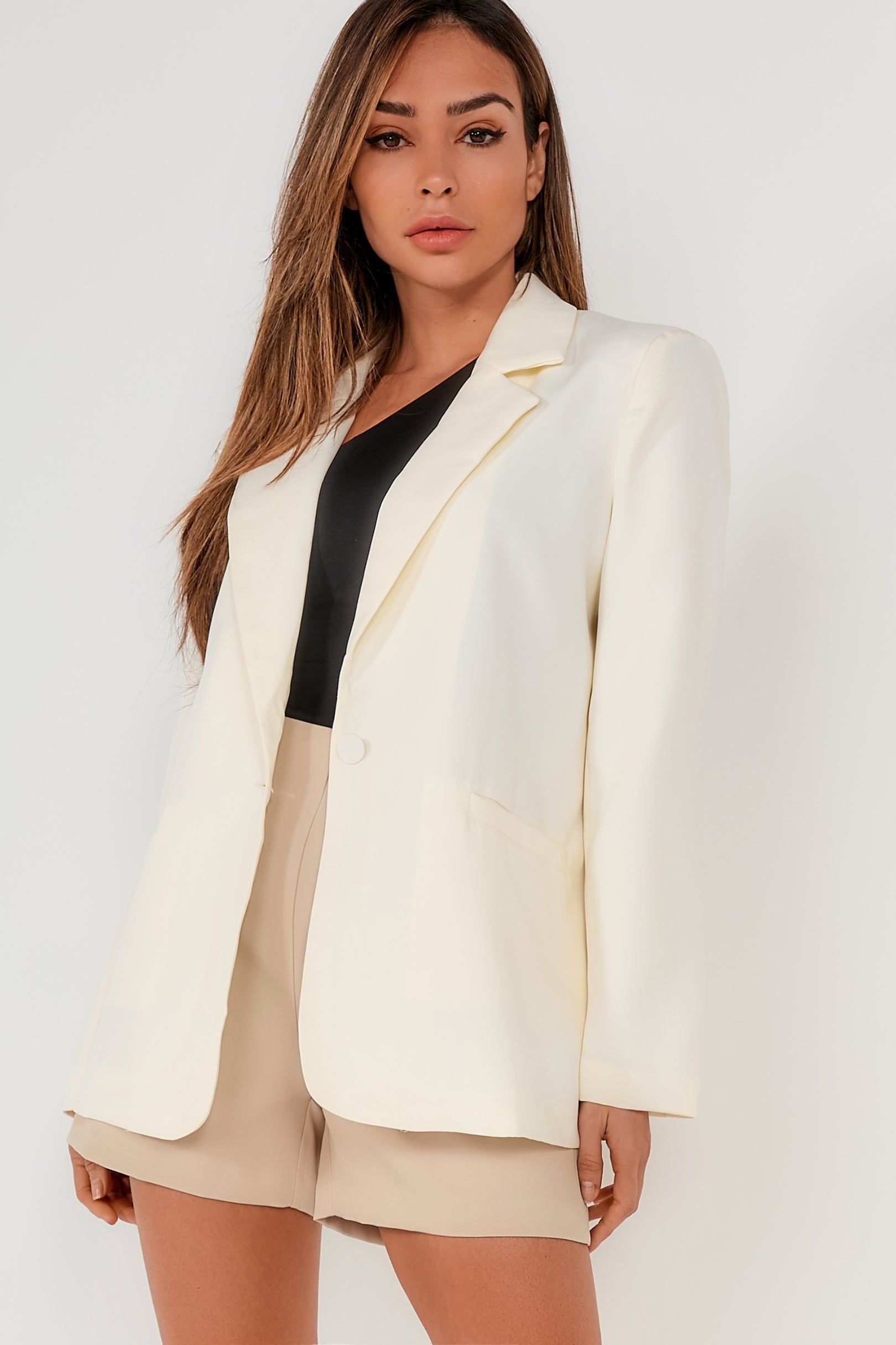 Claudia Cream Oversized Blazer sold by Va Va Voom