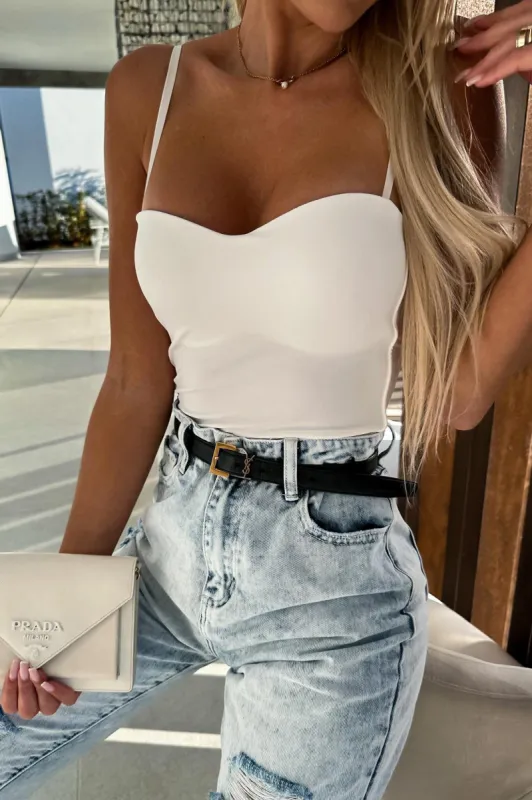 Raya White Cami Crop Top sold by Va Va Voom