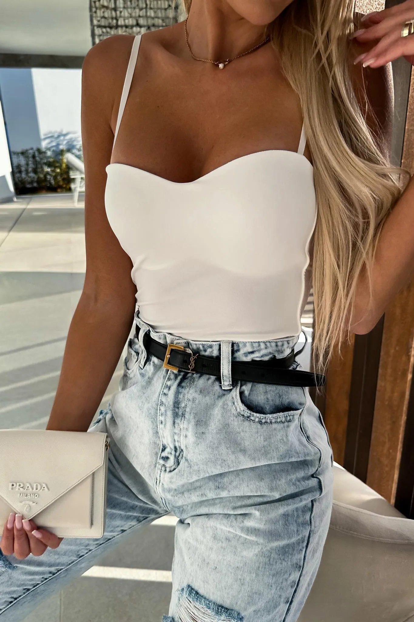 Raya White Cami Crop Top sold by Va Va Voom