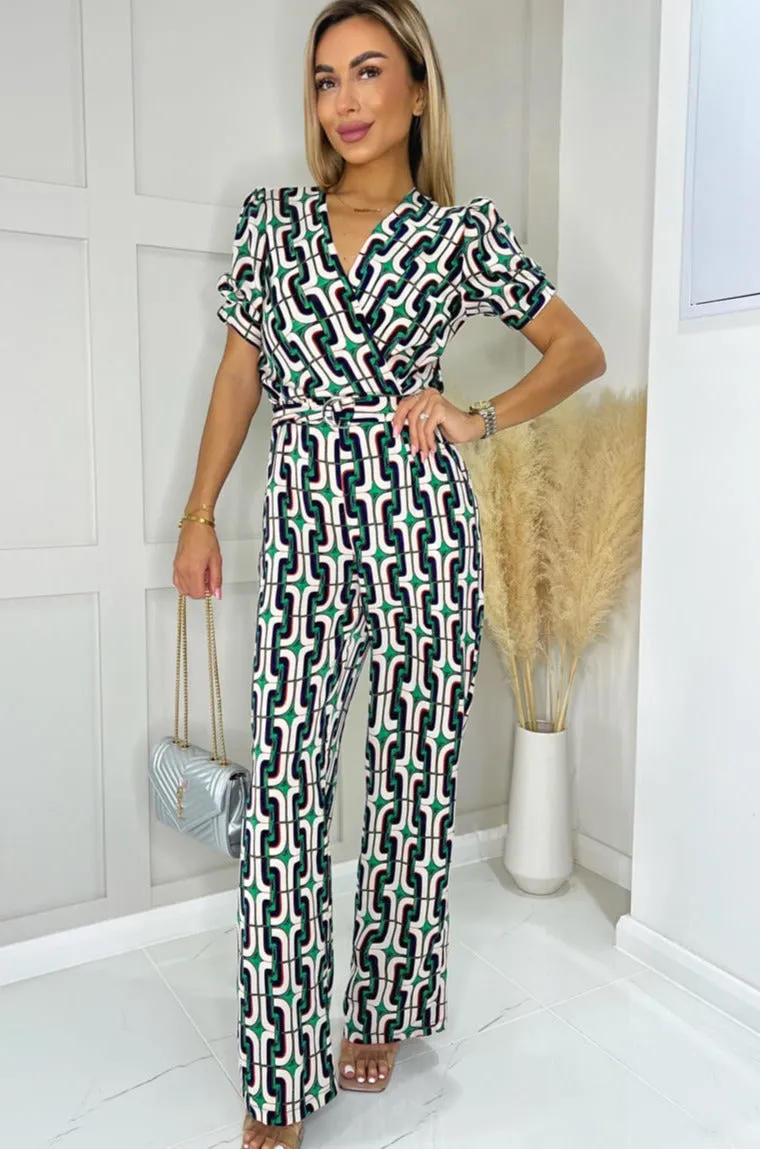 AX Paris Eileen Green Print Jumpsuit sold by Va Va Voom product image thumbnail 3