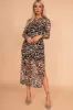 AX Paris Odelle Leopard Print Mesh Dress sold by Va Va Voom