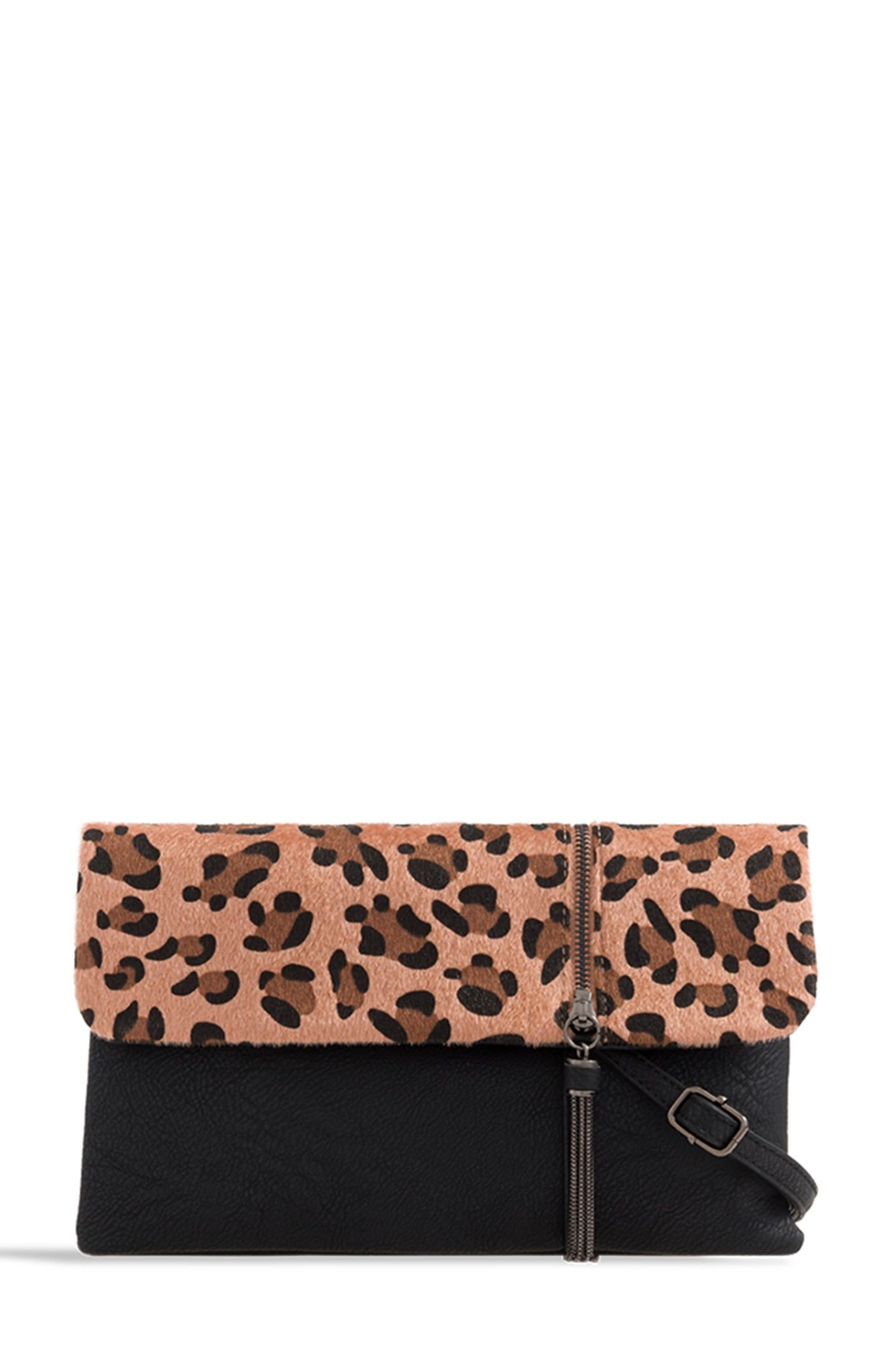 Sam Black Leopard Tassle Clutch sold by Va Va Voom product image thumbnail 2