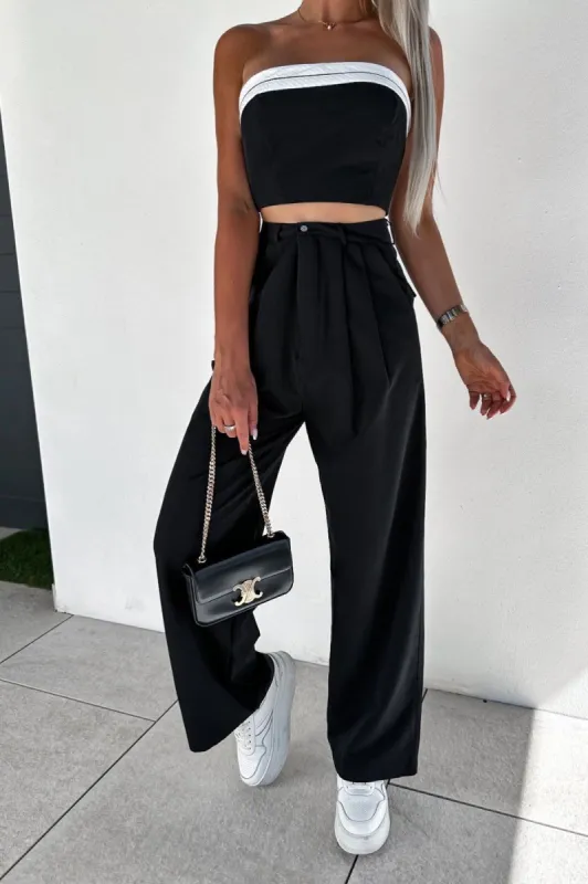 Rosemary Black Tailored Trouser Co Ord sold by Va Va Voom