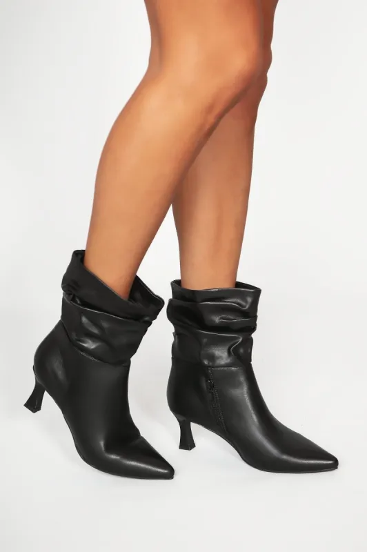 Dana Black PU Slouchy Boots sold by Va Va Voom