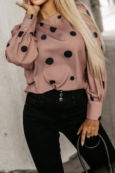 Julz Taupe Polka Dot Top sold by Va Va Voom product image thumbnail 2