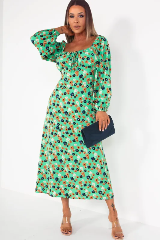 Dorothy Green Floral Midi Dress sold by Va Va Voom