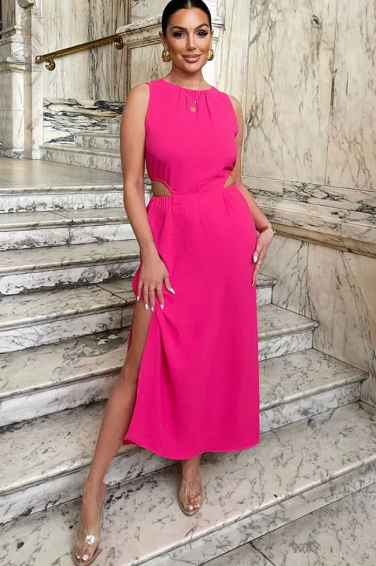 AX Paris Charlene Pink Cut Out Dress sold by Va Va Voom