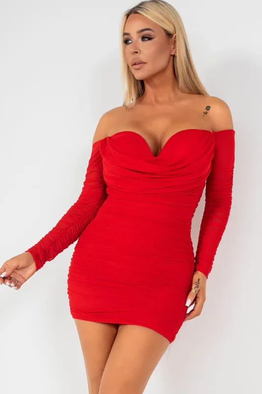 Priella Red Mesh Dress sold by Va Va Voom