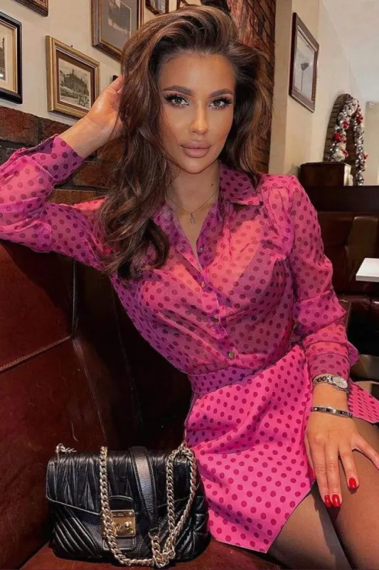 Melanie Pink Polka Dot Skort sold by Va Va Voom