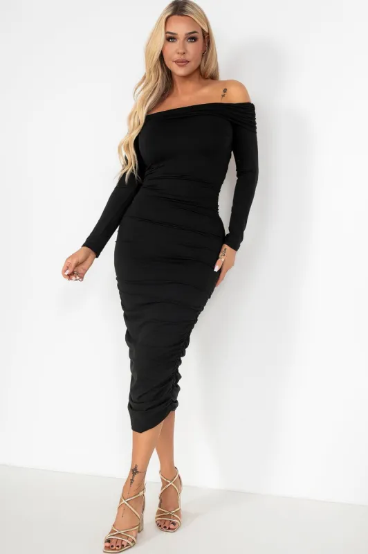 Quilla Black Bardot Dress sold by Va Va Voom
