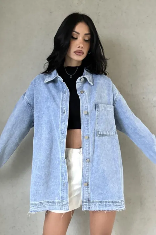 Perla Blue Denim Shirt sold by Va Va Voom