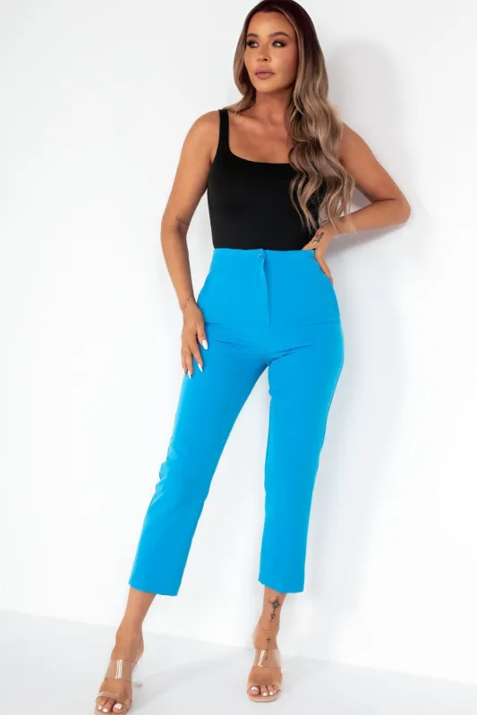 Maddie Blue High Waist Trousers sold by Va Va Voom