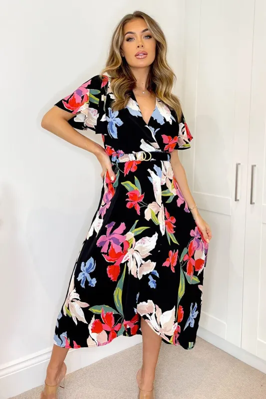 AX Paris Winnie Multi Floral Wrap Dress made by Vavavoom