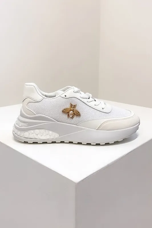 Blake White Shimmer Trainers sold by Va Va Voom
