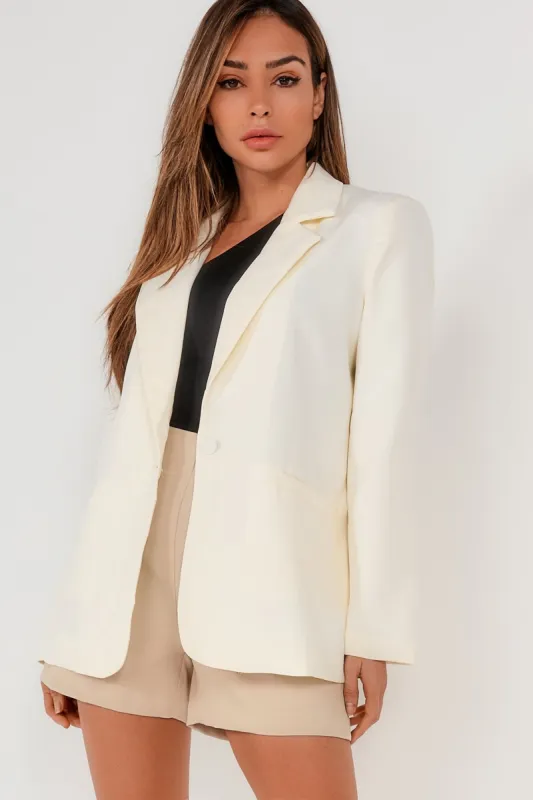 Claudia Cream Oversized Blazer sold by Va Va Voom