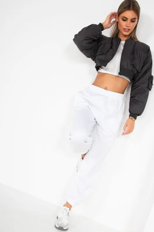 Olivia White Over Sized Joggers sold by Va Va Voom