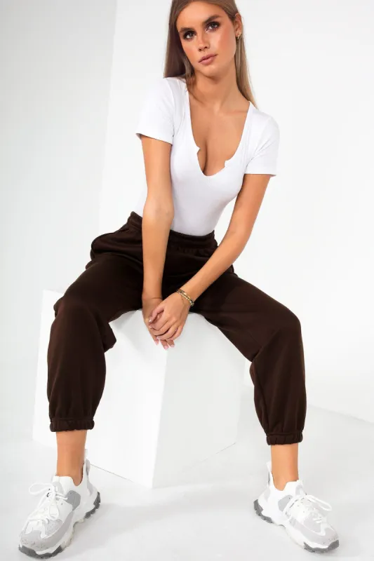 Olivia Chocolate Over Sized Joggers sold by Va Va Voom