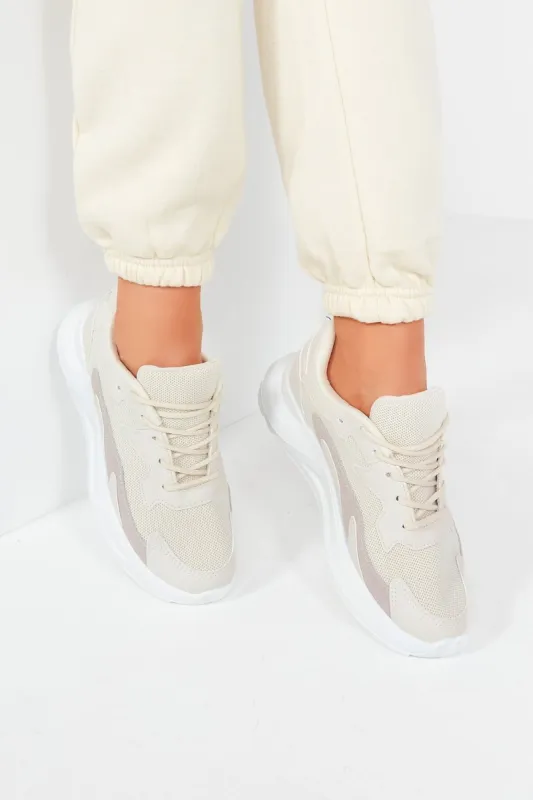 Parker Beige Chunky Trainers sold by Va Va Voom
