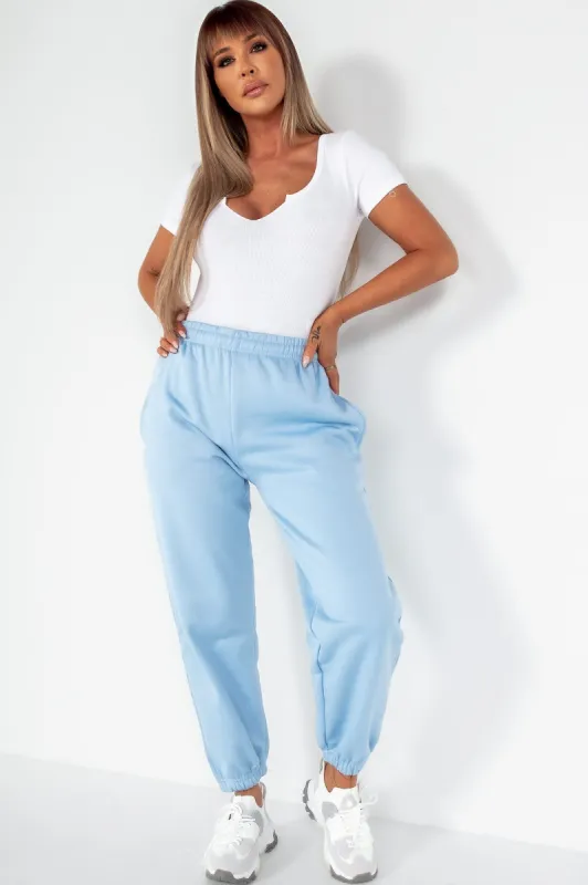 Olivia Powder Blue Over Sized Joggers sold by Va Va Voom