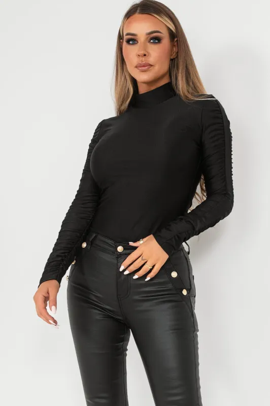 Becks Black High Neck Top sold by Va Va Voom