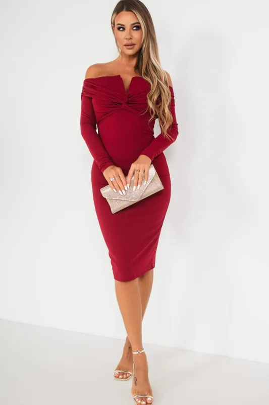 Girl In Mind Layla Berry Bardot Dress sold by Va Va Voom