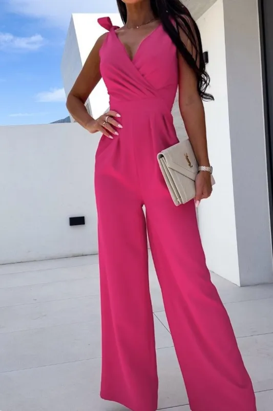 Victoria Pink Wide Leg Jumpsuit sold by Va Va Voom