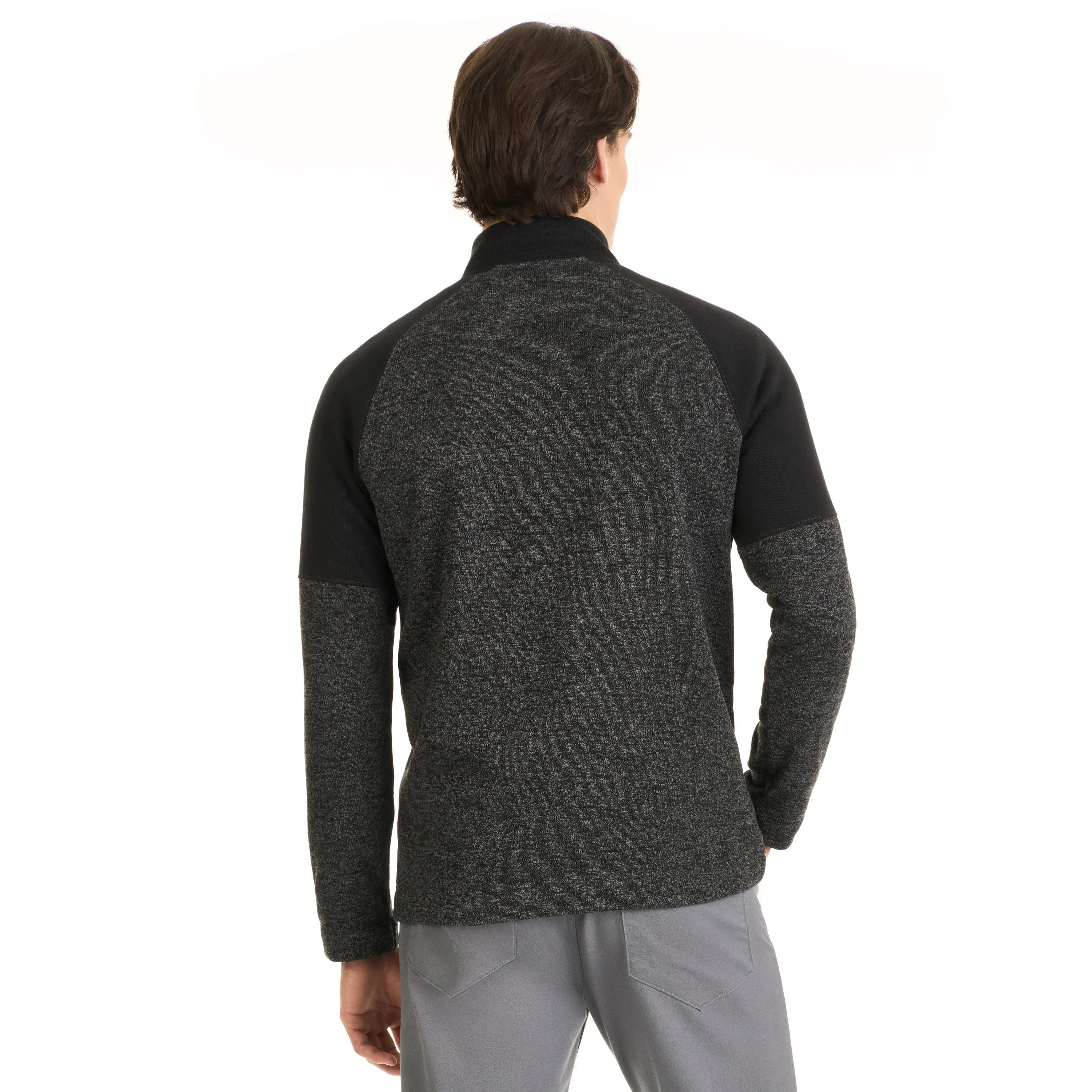 Essential Sweater Fleece Blocked Quarter Zip Pullover- Regular Fit sold by Van Heusen product image thumbnail 2