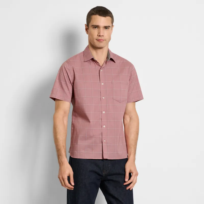 Folsen Short Sleeve Stain Shield Grid - Slim Fit sold by Van Heusen