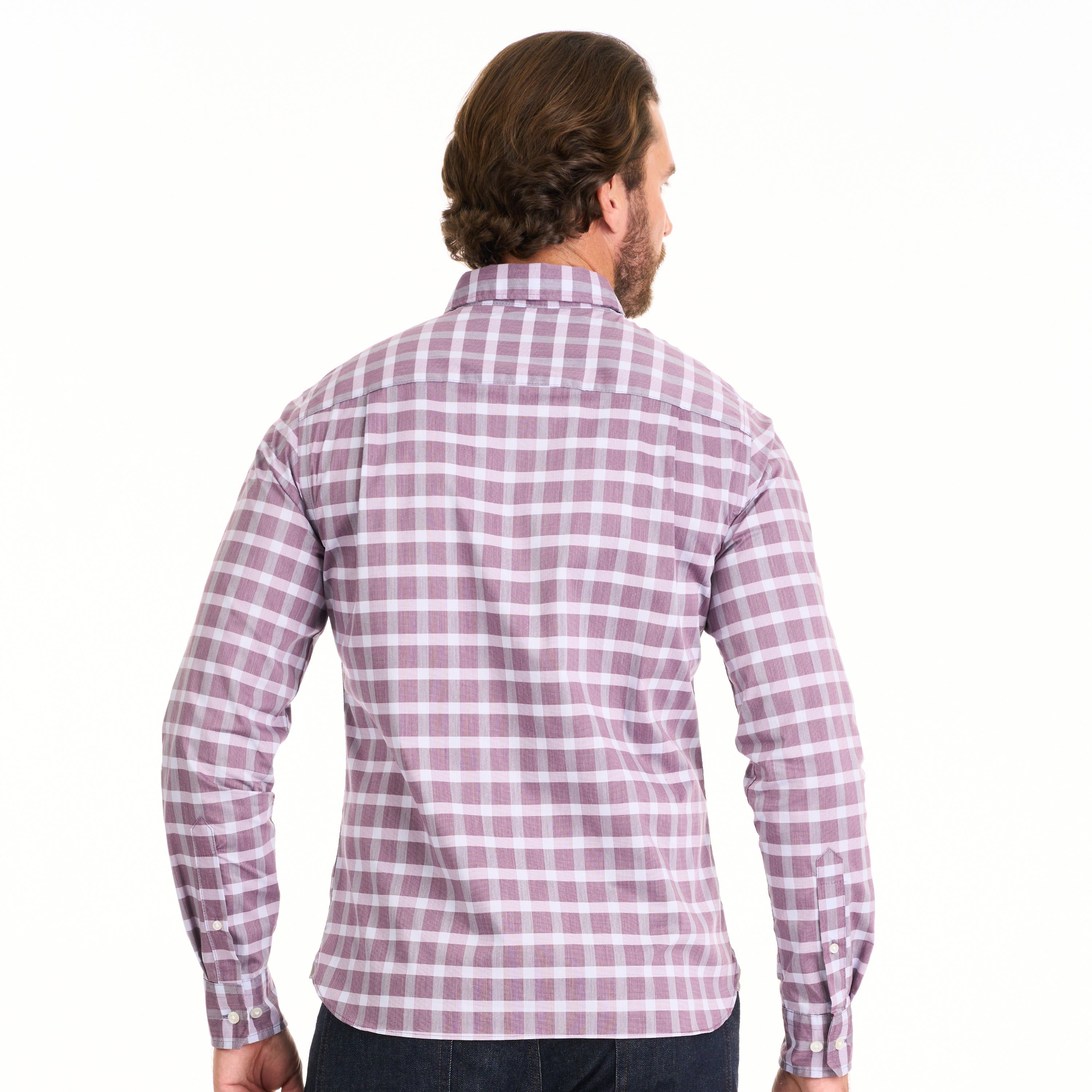 Essential Stain Shield Long Sleeve Shirt Plaid - Slim Fit sold by Van Heusen product image thumbnail 4