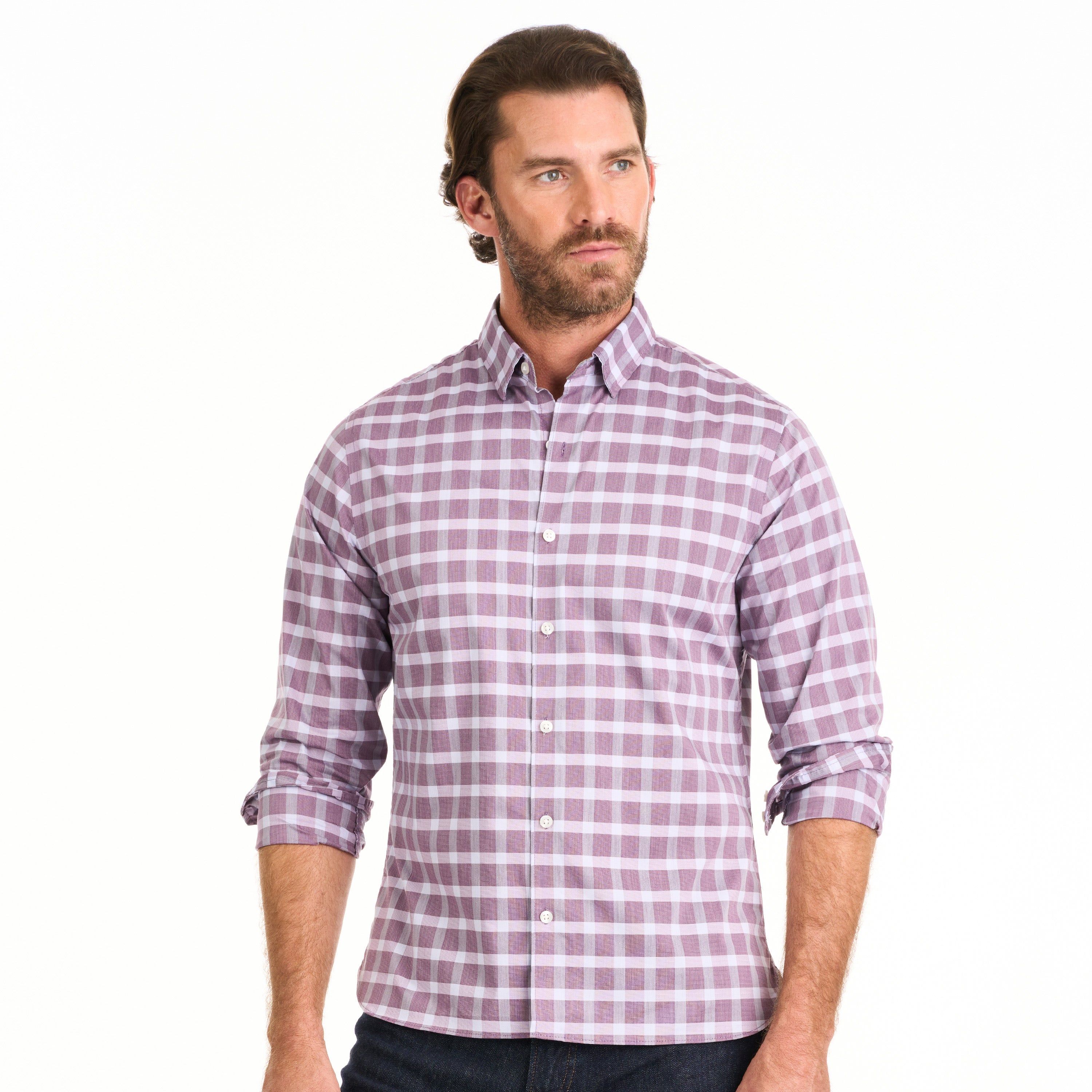 Essential Stain Shield Long Sleeve Shirt Plaid - Slim Fit sold by Van Heusen product image thumbnail 2