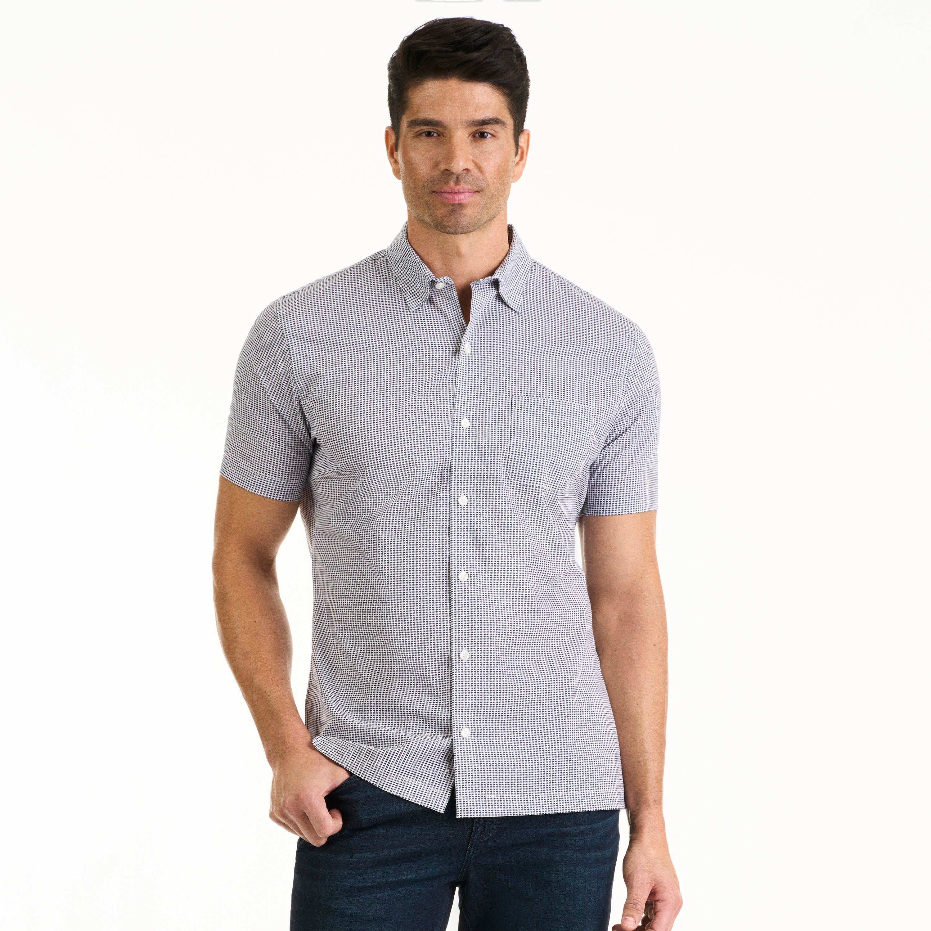 Weekend Short Sleeve Shirt Woven Micro Print - Regular Fit sold by Van Heusen
