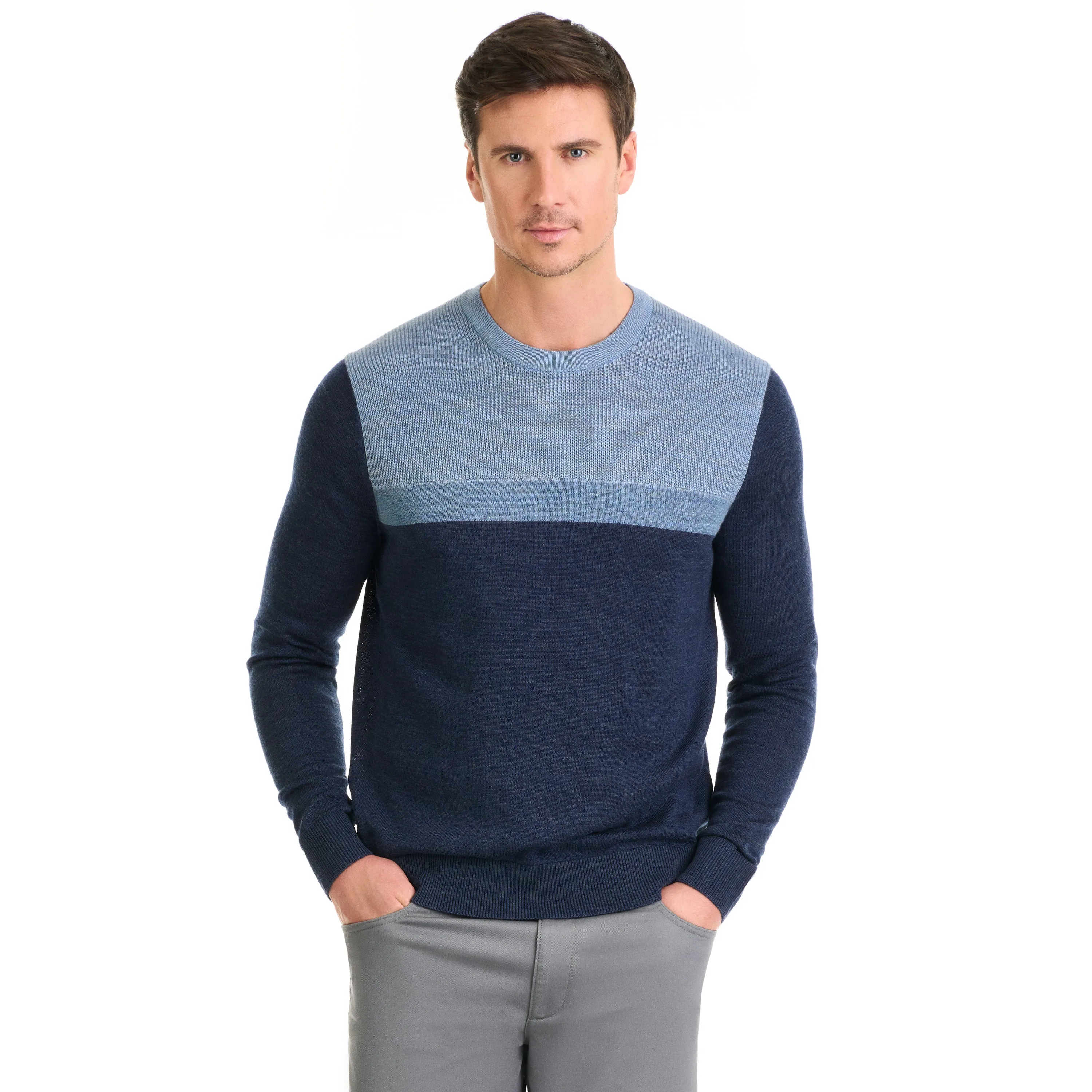Essential Merino Stitch Color Blocked Sweater - Regular Fit sold by Van Heusen product image thumbnail 5