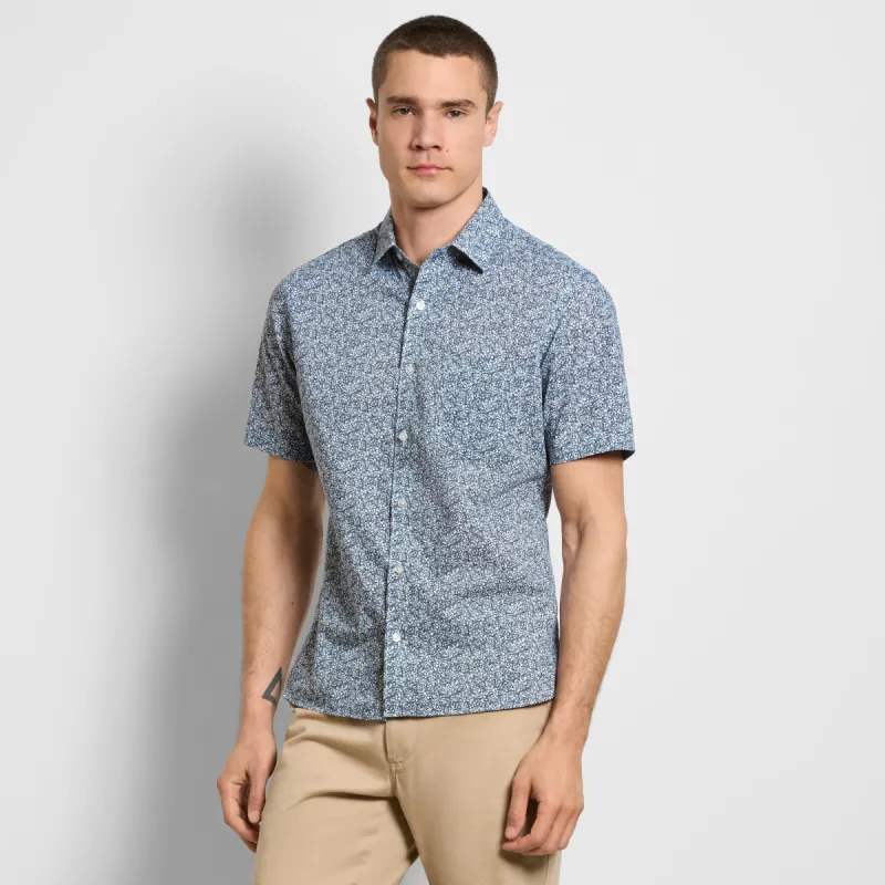 Folsen Short Sleeve Stain Shield Shirt Abstract Print - Slim Fit sold by Van Heusen