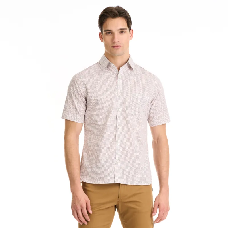 Essential Stain Shield All Over Print Short Sleeve Shirt - Slim Fit sold by Van Heusen