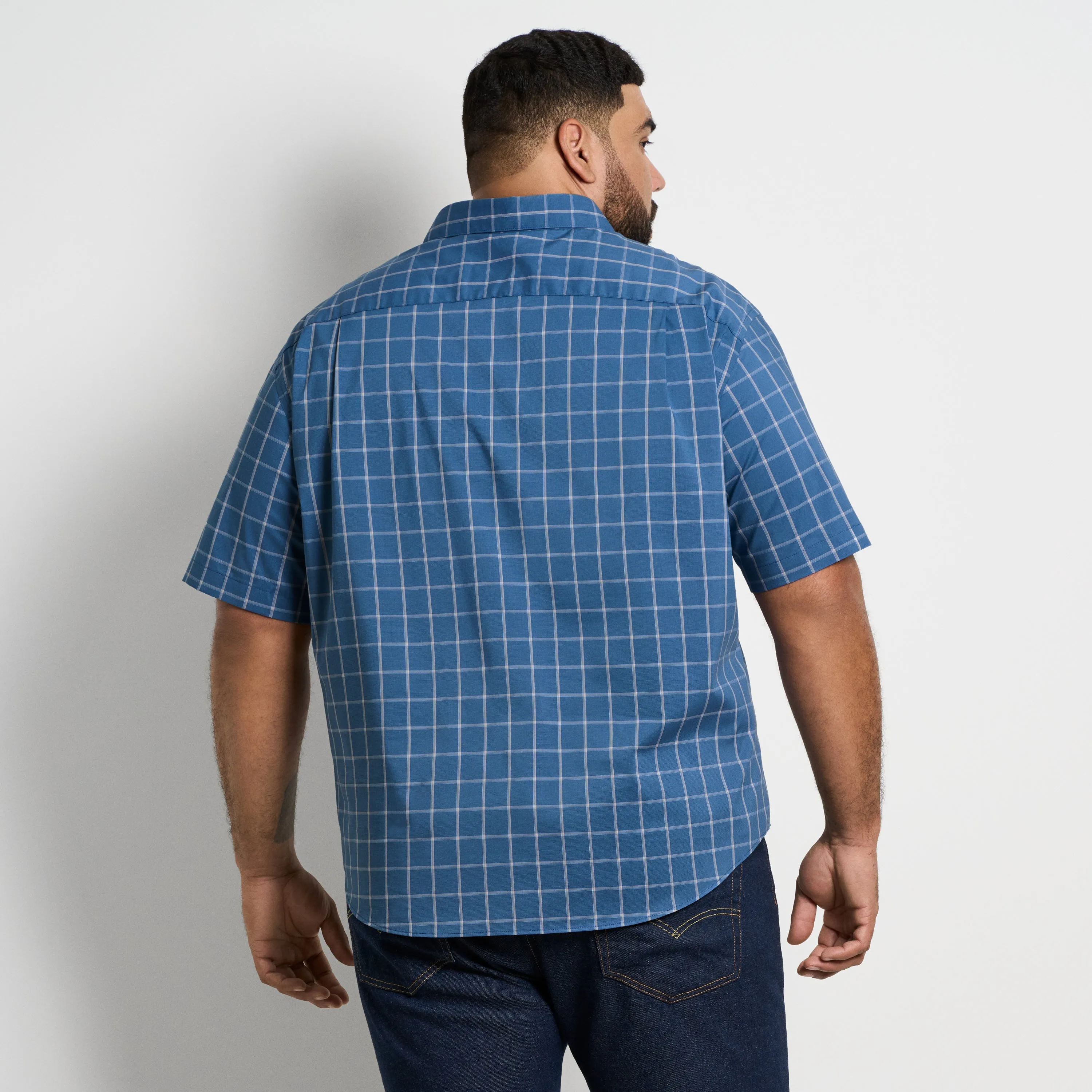 Folsen Short Sleeve Stain Shield Print Grid - Big & Tall sold by Van Heusen product image thumbnail 4