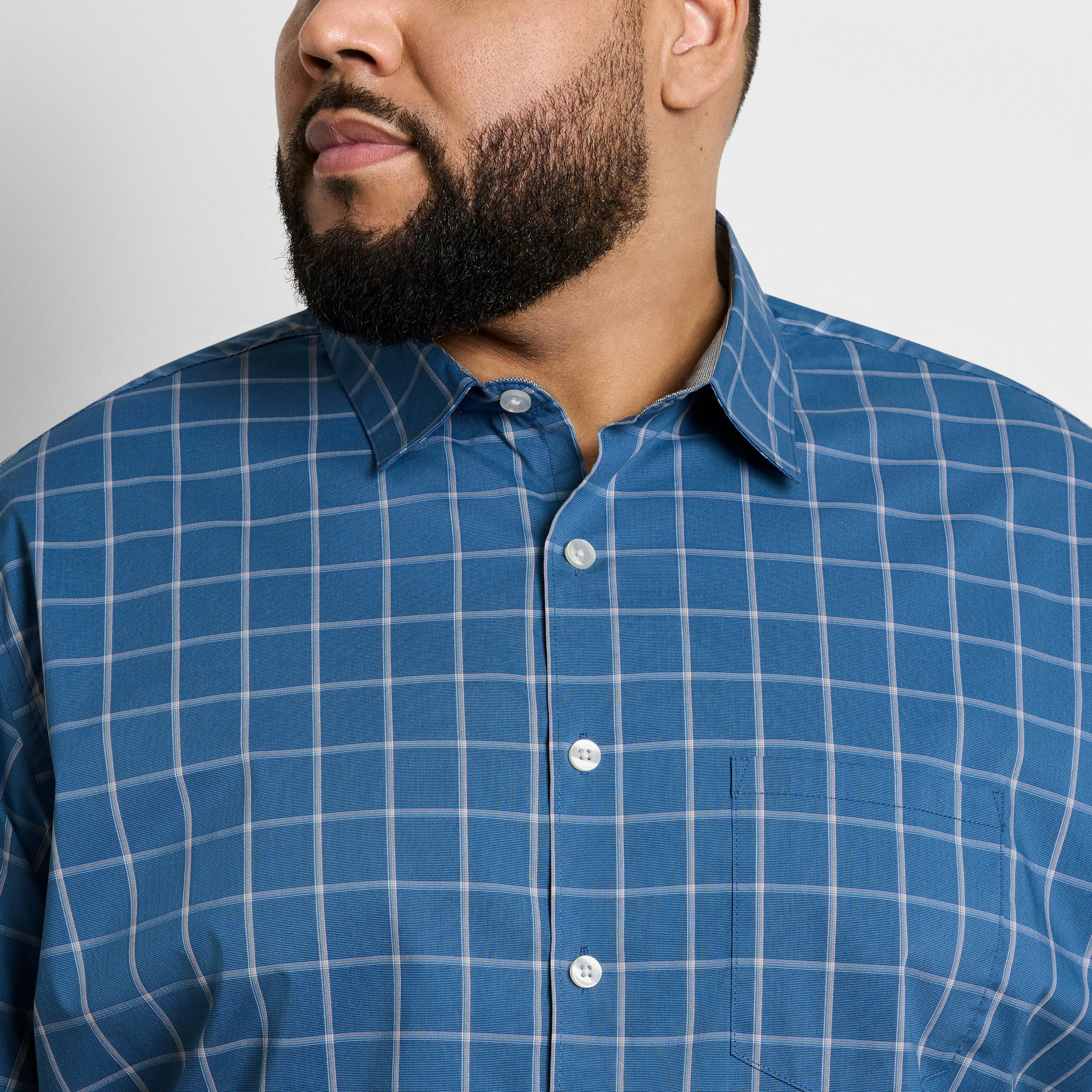 Folsen Short Sleeve Stain Shield Print Grid - Big & Tall sold by Van Heusen product image thumbnail 3