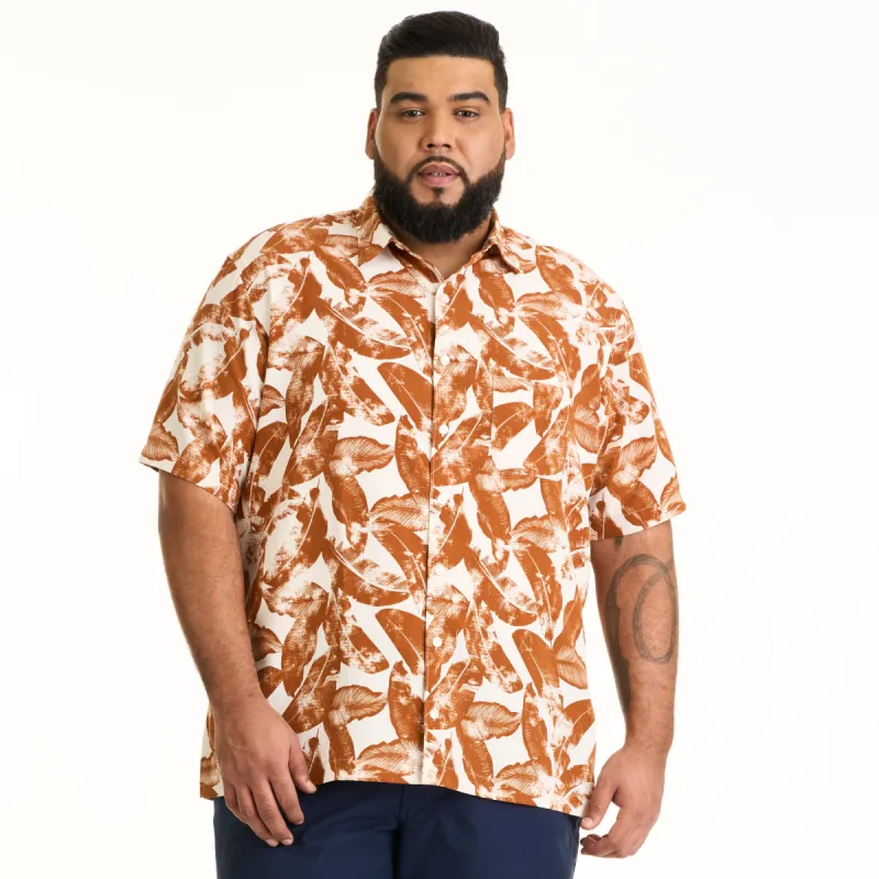 Weekend Camp Photo Palm Print Woven Short Sleeve Shirt - Big & Tall sold by Van Heusen