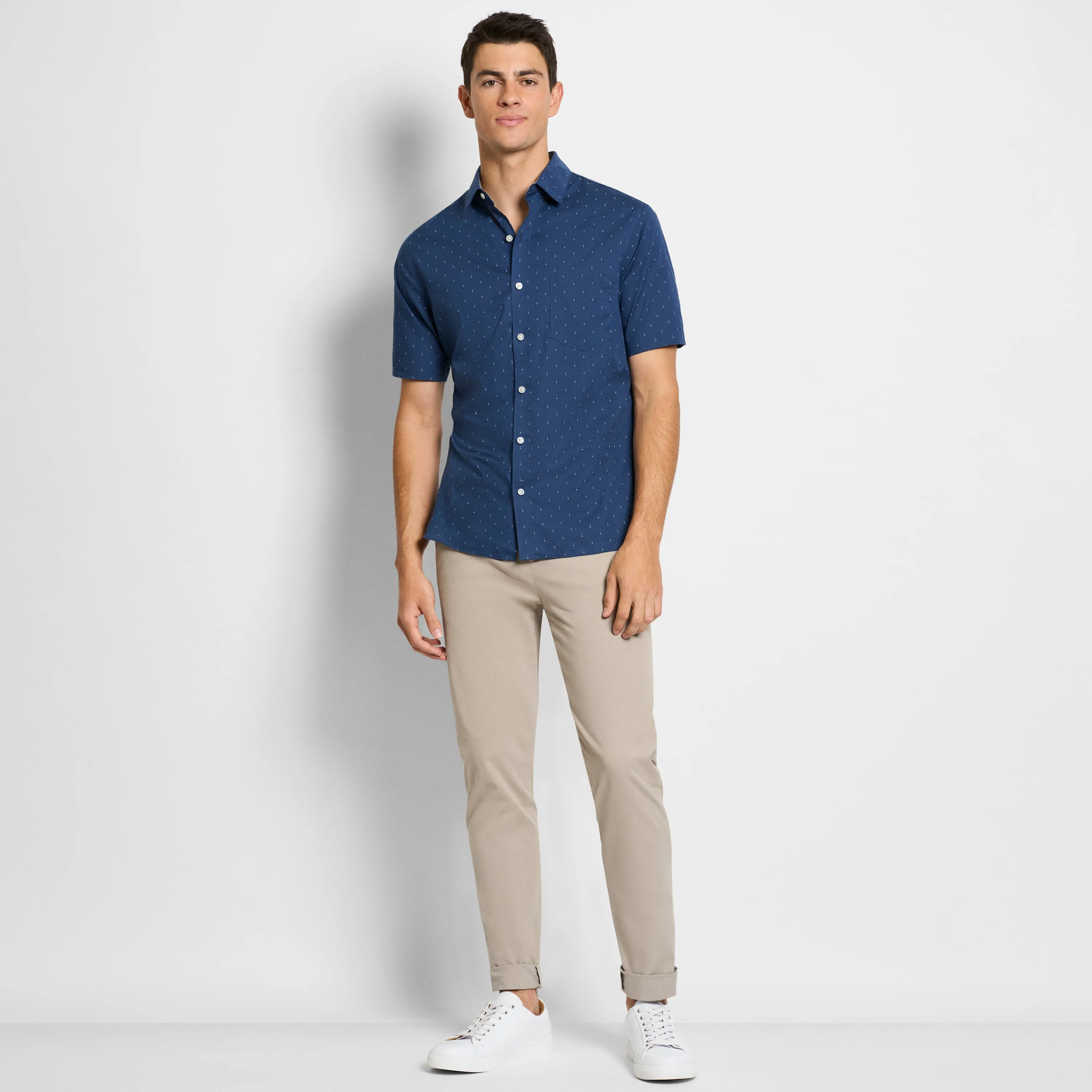 Folsen Short Sleeve Stain Shield Double Dot Print - Slim Fit sold by Van Heusen product image thumbnail 2