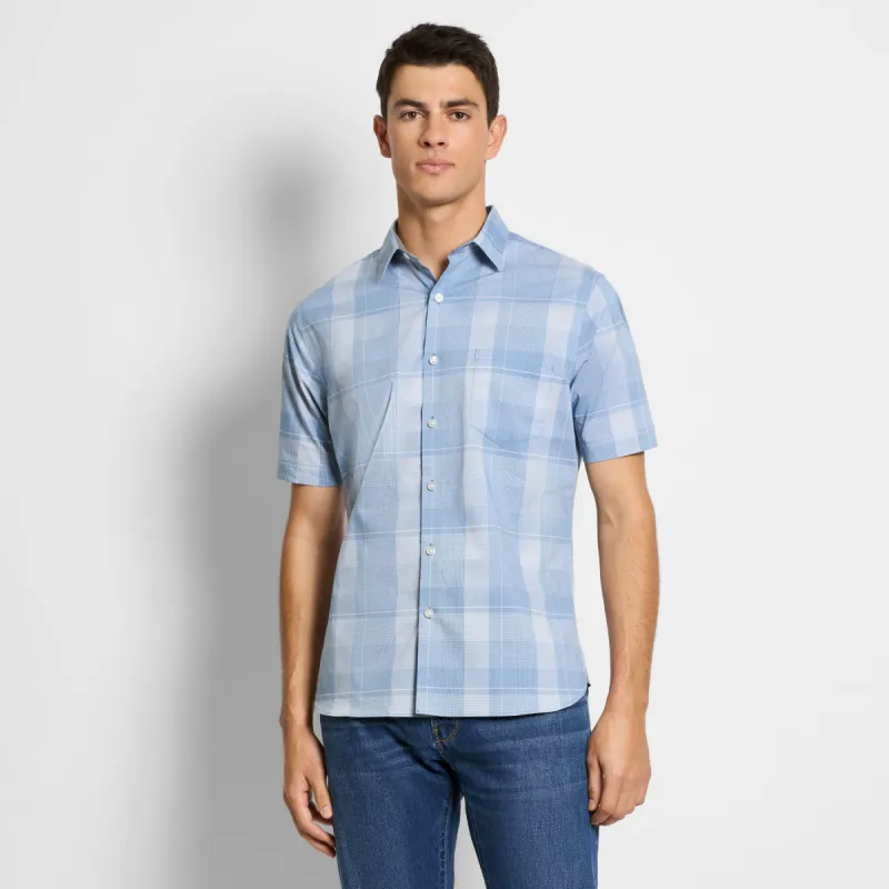 Folsen Short Sleeve Stain Shield Large Plaid - Slim Fit sold by Van Heusen