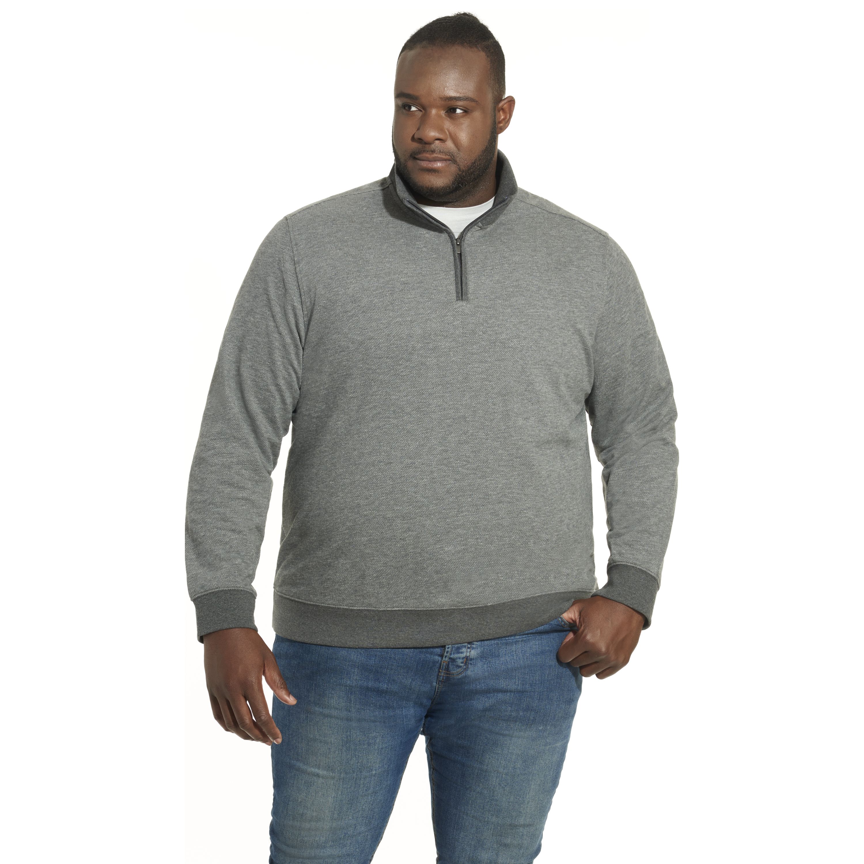 Weekend Twill Quarter Zip Sweater Fleece Regular Fit - Big & Tall sold by Van Heusen