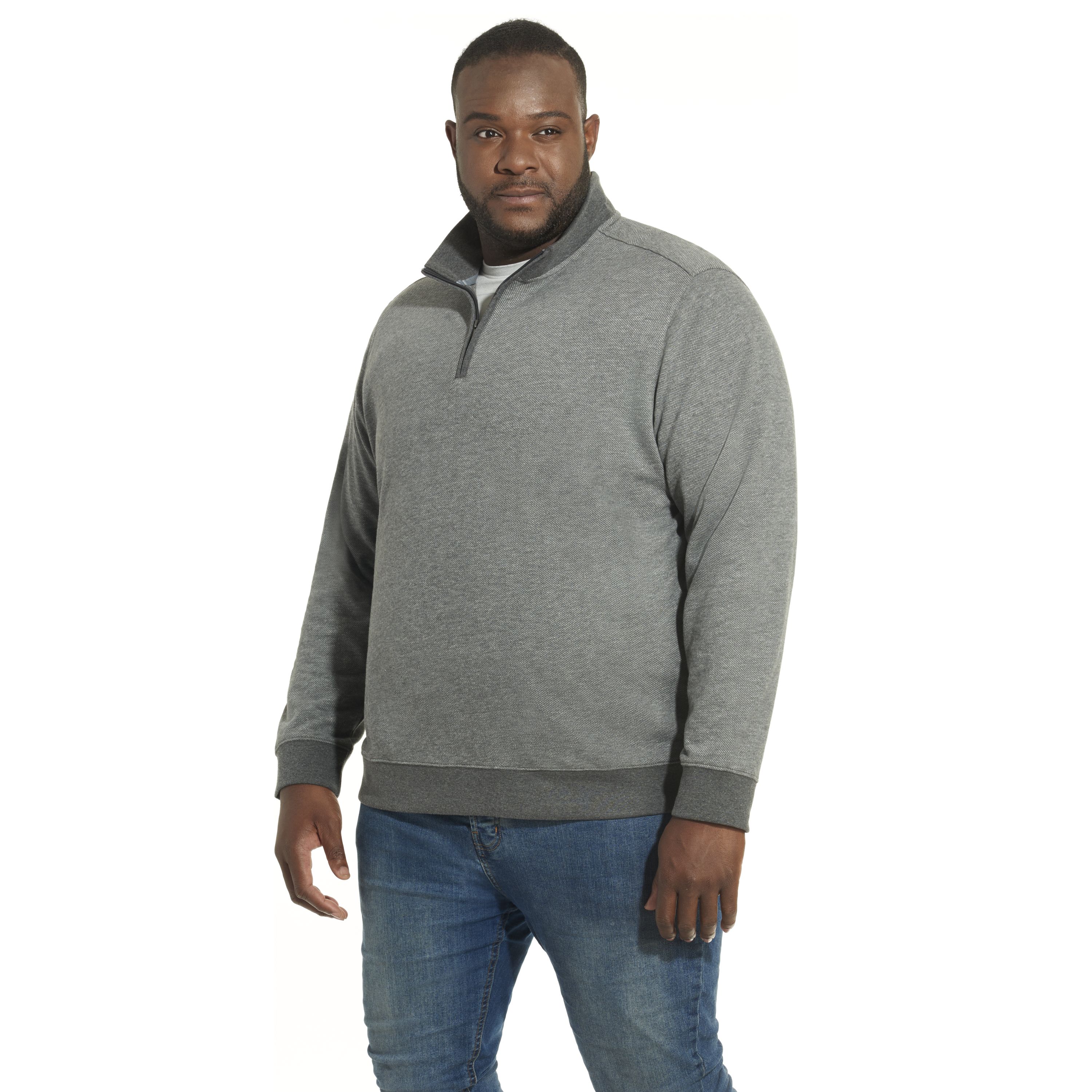 Weekend Twill Quarter Zip Sweater Fleece Regular Fit - Big & Tall sold by Van Heusen product image thumbnail 2