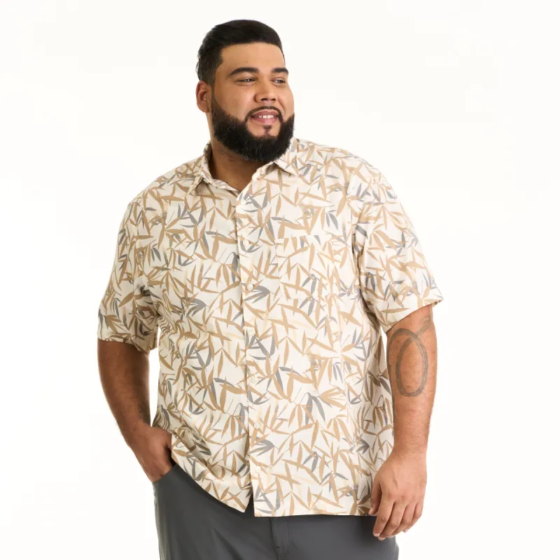 Weekend Camp Bamboo Print Woven Short Sleeve Shirt - Big & Tall sold by Van Heusen
