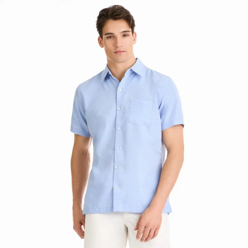 Weekend Cross Dye Texture Plaid Short Sleeve Shirt - Regular Fit sold by Van Heusen