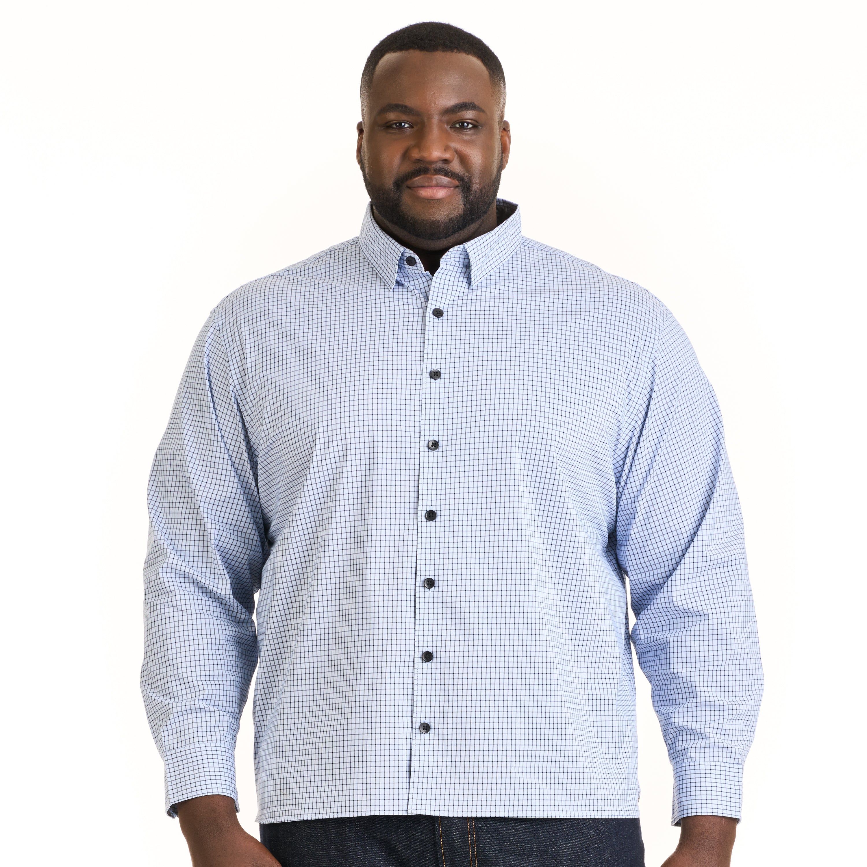 Essential Stain Shield Printed Check Long Sleeve Shirt Regular Fit - Big & Tall sold by Van Heusen