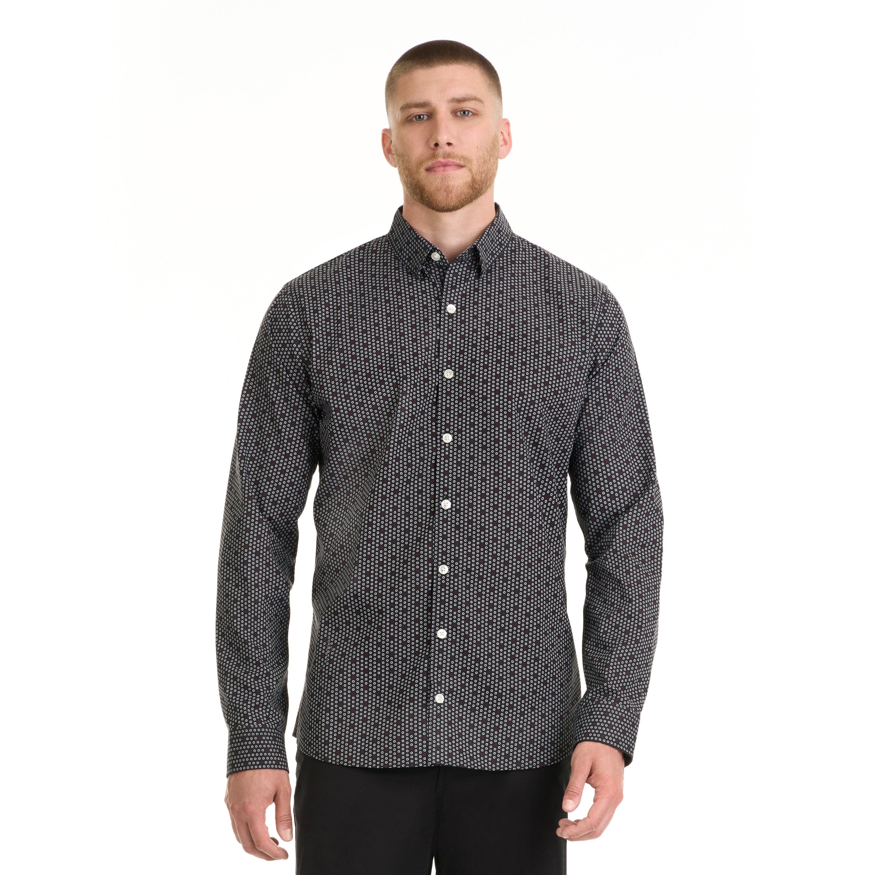 Essential Stain Shield Shirt Long Sleeve Wovens Drop Geo Print - Big & Tall sold by Van Heusen