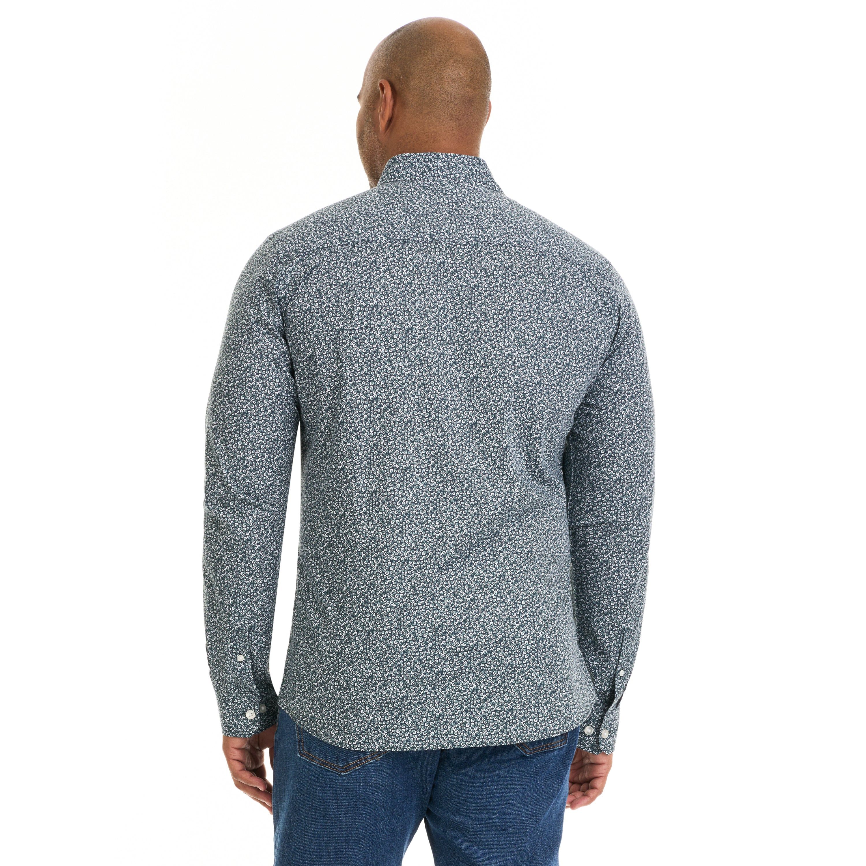 Essential Stain Shield Floral Print Long Sleeve Button Up Top – Big and Tall sold by Van Heusen product image thumbnail 4